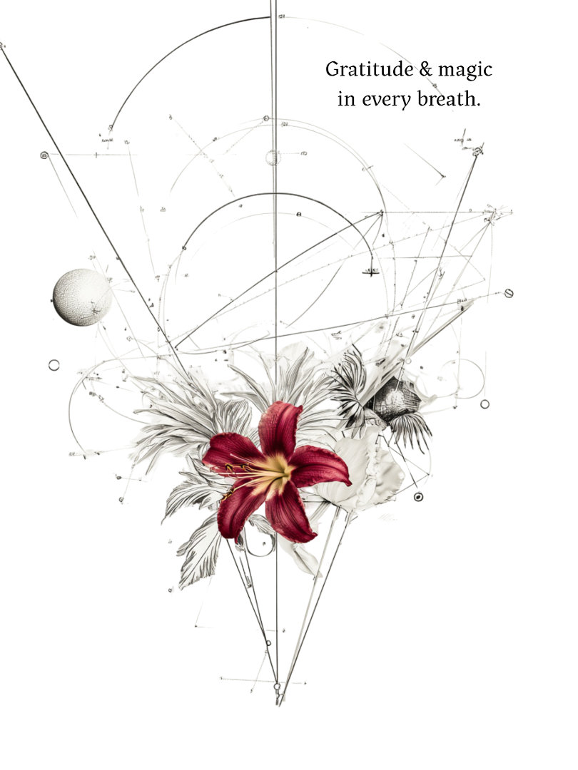 Gratitude & Magic In Every Breath Spiritual Greeting Card | Blank Inside for Personal Messages