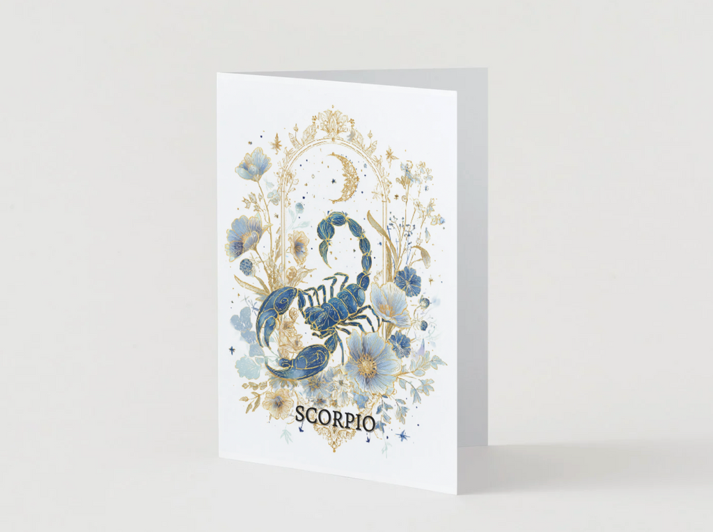 Scorpio (October 23 – November 21) Zodiac Astrology Birthday Card | Blank Inside for Customized Birthday Wishes