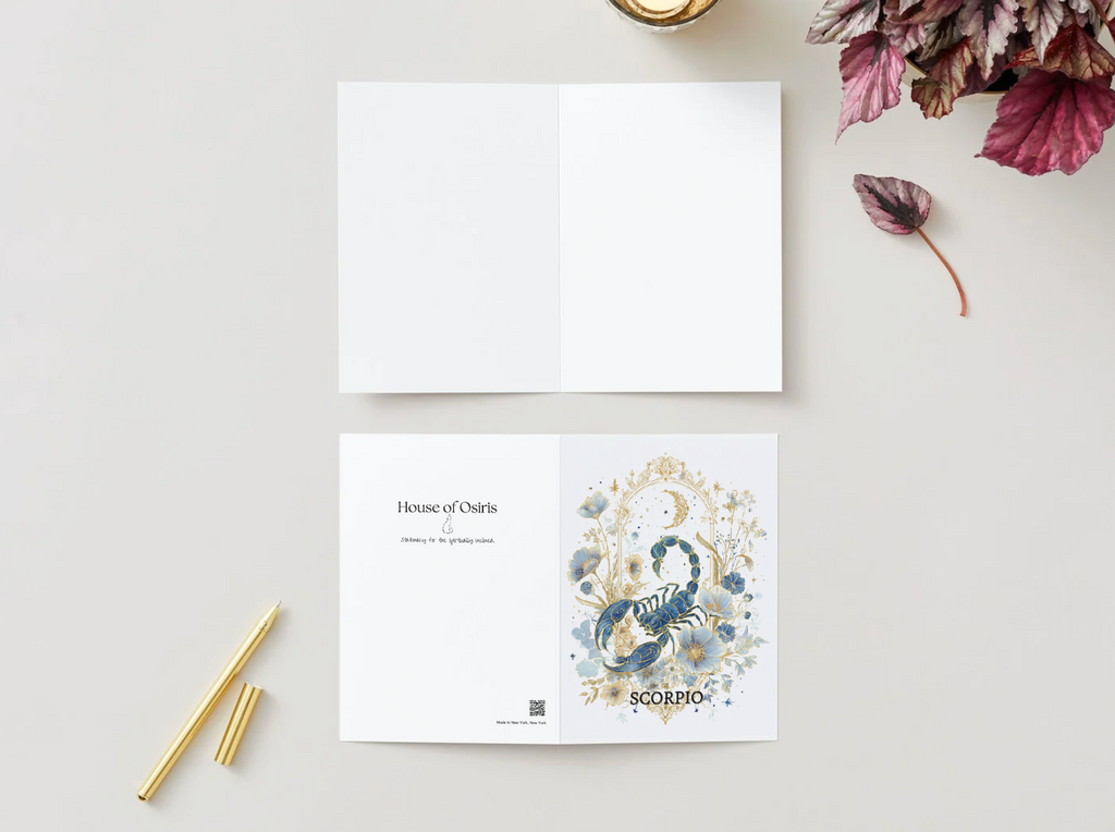 Scorpio (October 23 – November 21) Zodiac Astrology Birthday Card | Blank Inside for Customized Birthday Wishes