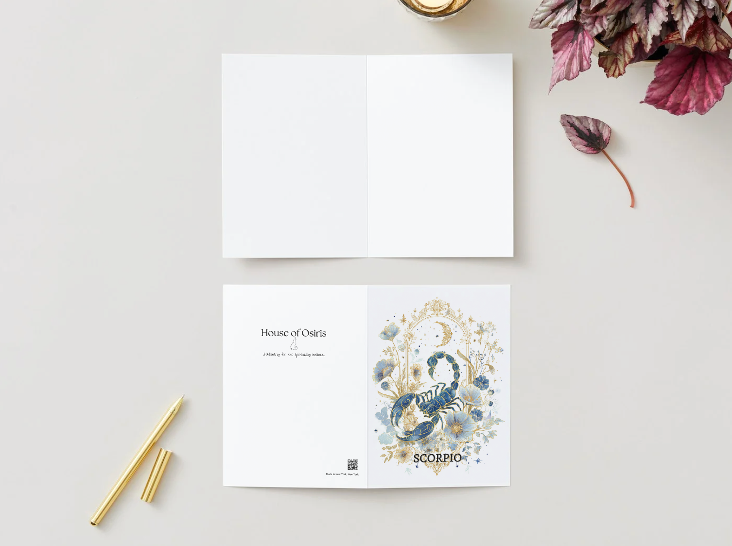 Scorpio (October 23 – November 21) Zodiac Astrology Birthday Card | Blank Inside for Customized Birthday Wishes