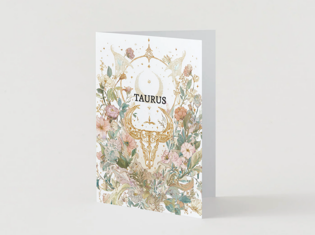 Taurus (April 20 – May 20) Zodiac Astrology Birthday Card | Blank Inside for Customized Birthday Wishes