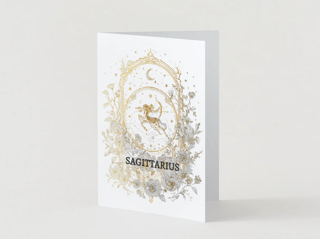 Sagittarius (November 22 – December 21) Zodiac Astrology Birthday Card | Blank Inside for Customized Birthday Wishes
