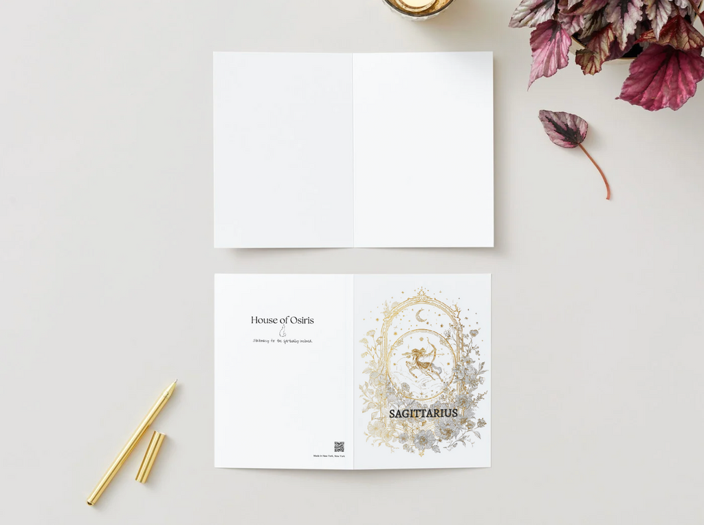 Sagittarius (November 22 – December 21) Zodiac Astrology Birthday Card | Blank Inside for Customized Birthday Wishes