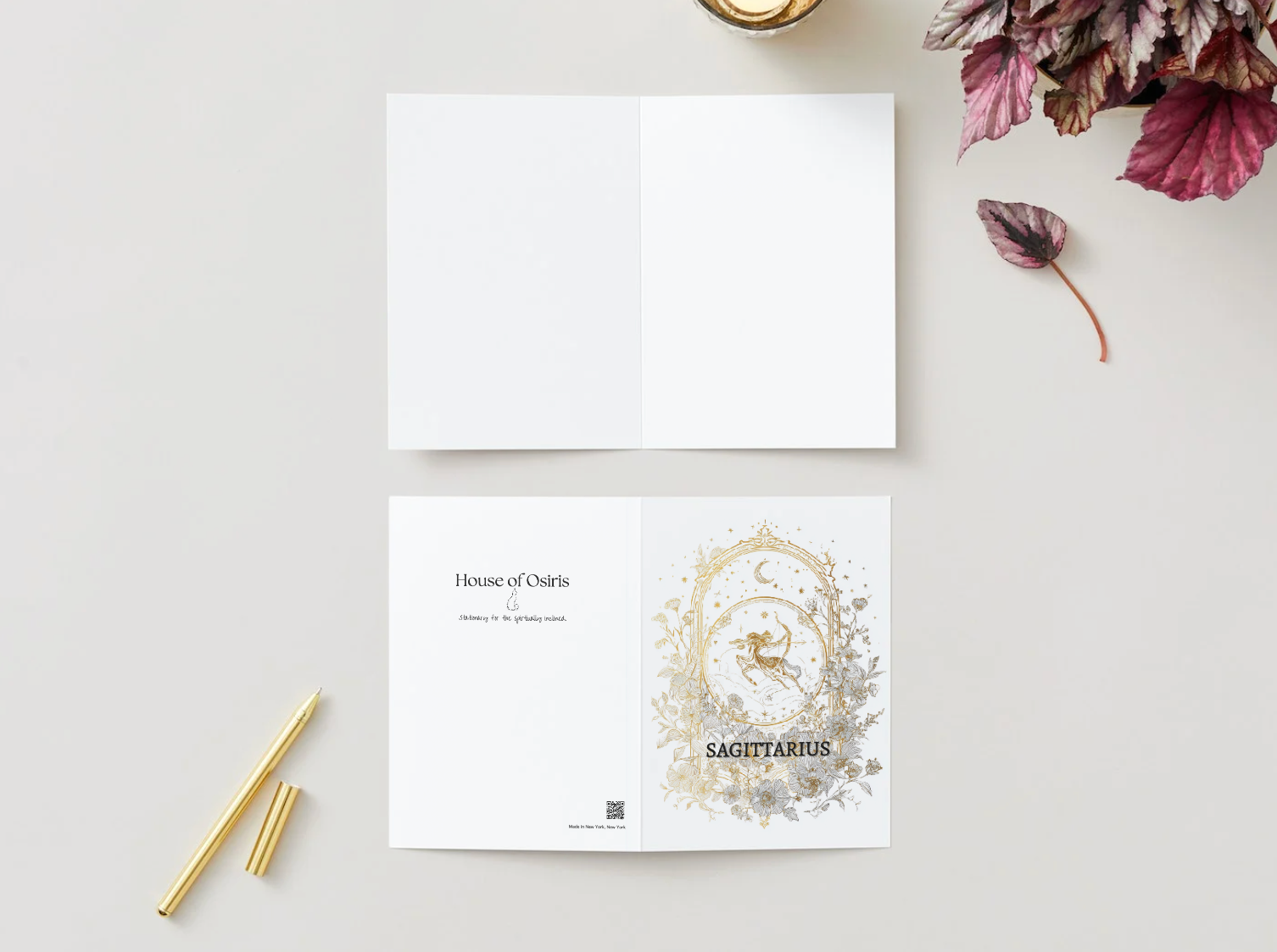 Sagittarius (November 22 – December 21) Zodiac Astrology Birthday Card | Blank Inside for Customized Birthday Wishes