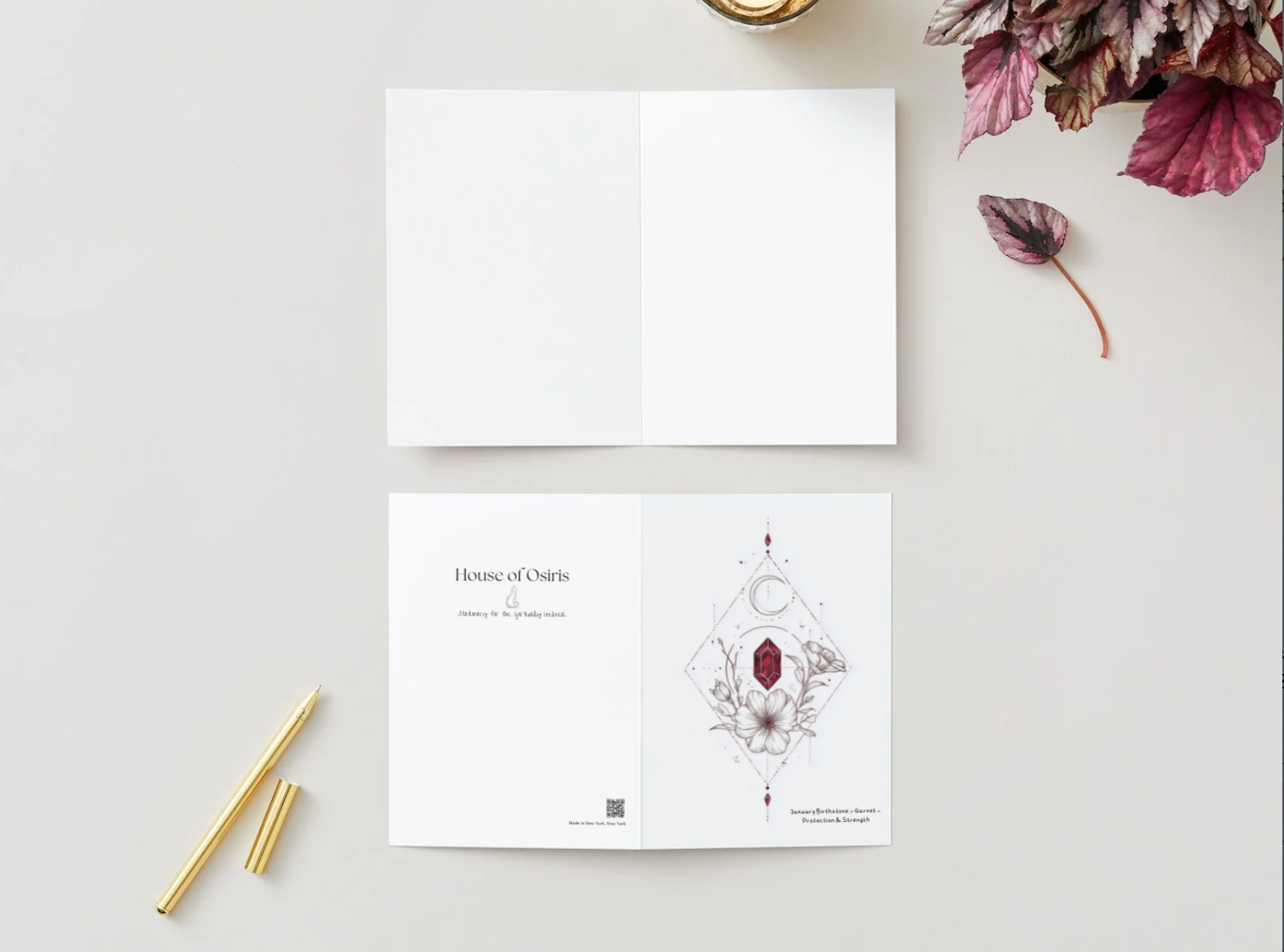 January Garnet Birthstone Birthday Card