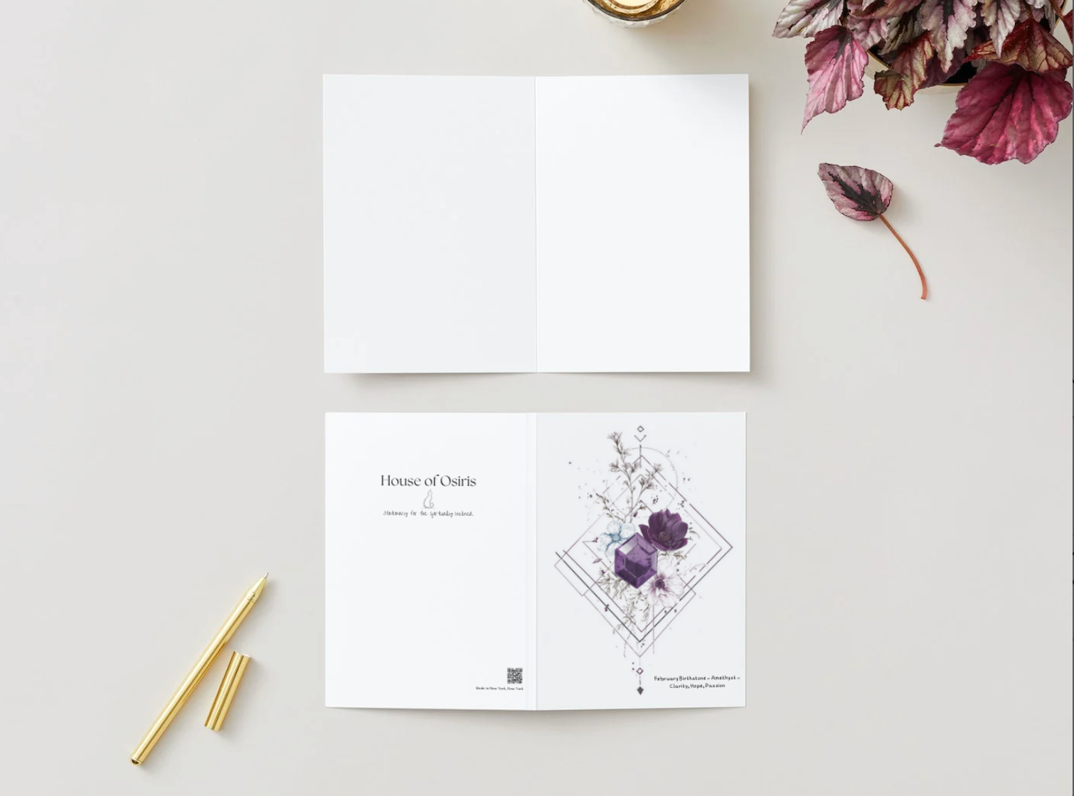 February Amethyst Birthstone Birthday Card