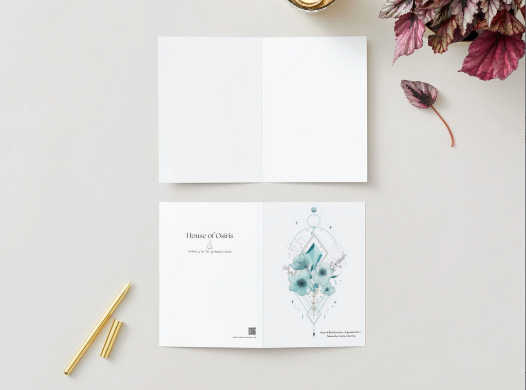 March Aquamarine Birthstone Birthday Card