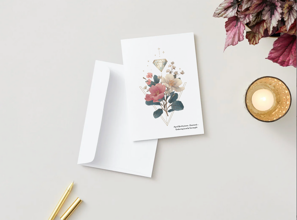 April Diamond Birthstone Birthday Card