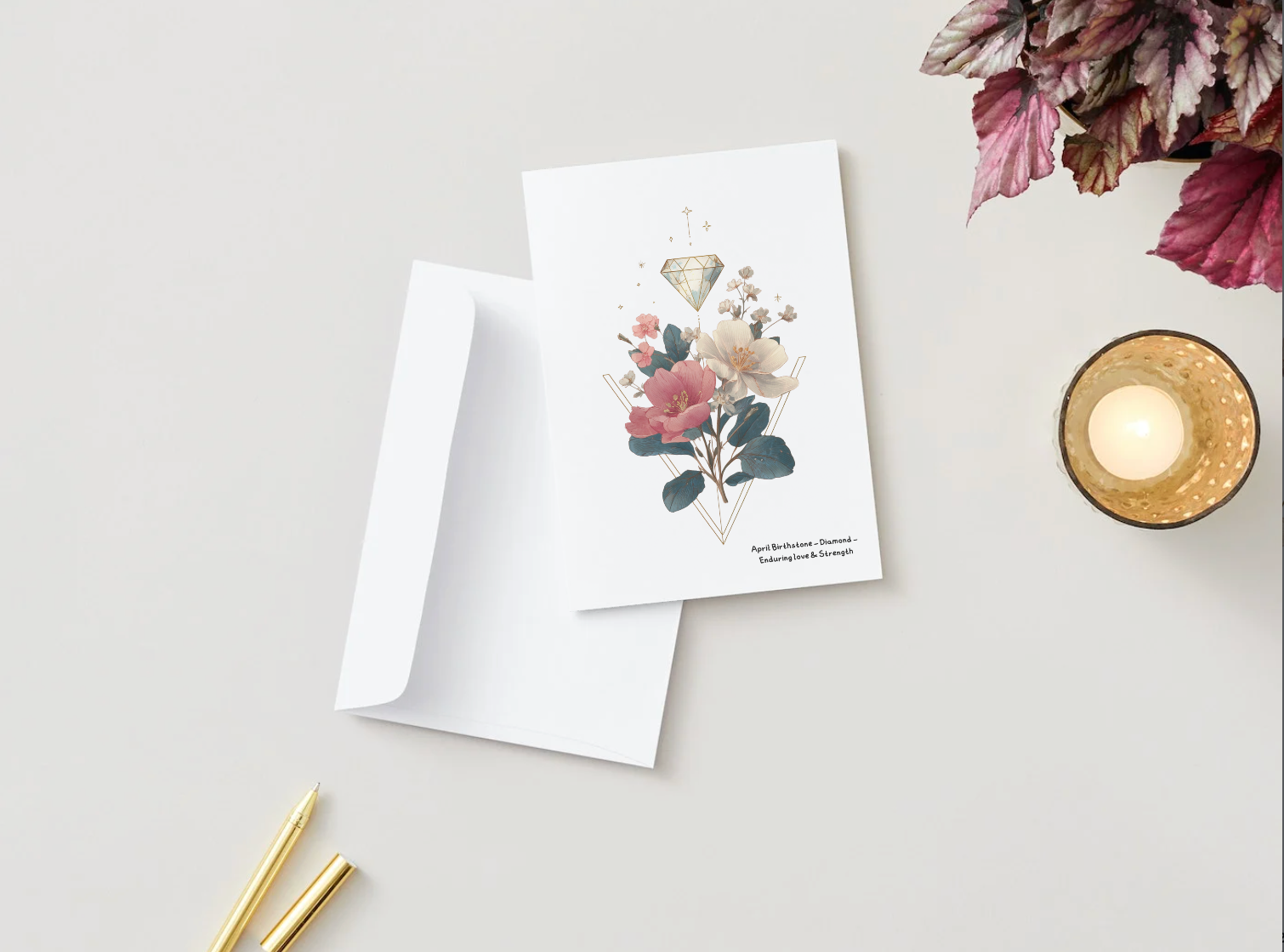 April Diamond Birthstone Birthday Card