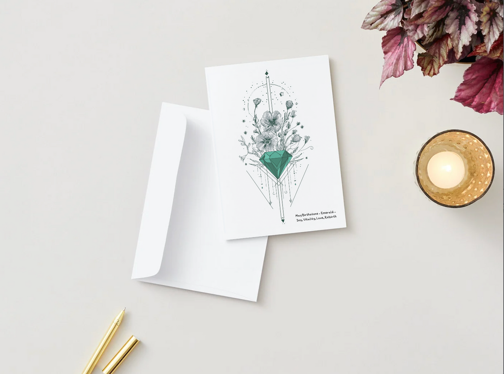 May Emerald Birthstone Birthday Card