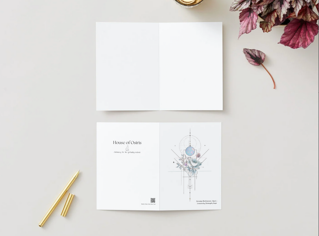 October Opal Birthstone Birthday Card