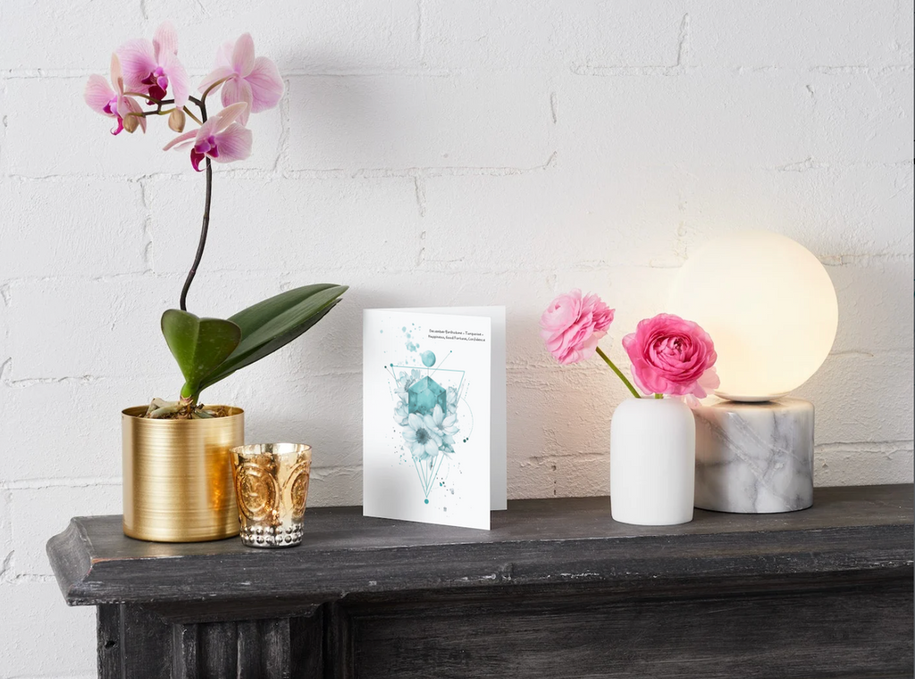 December Turquoise Birthstone Birthday Card