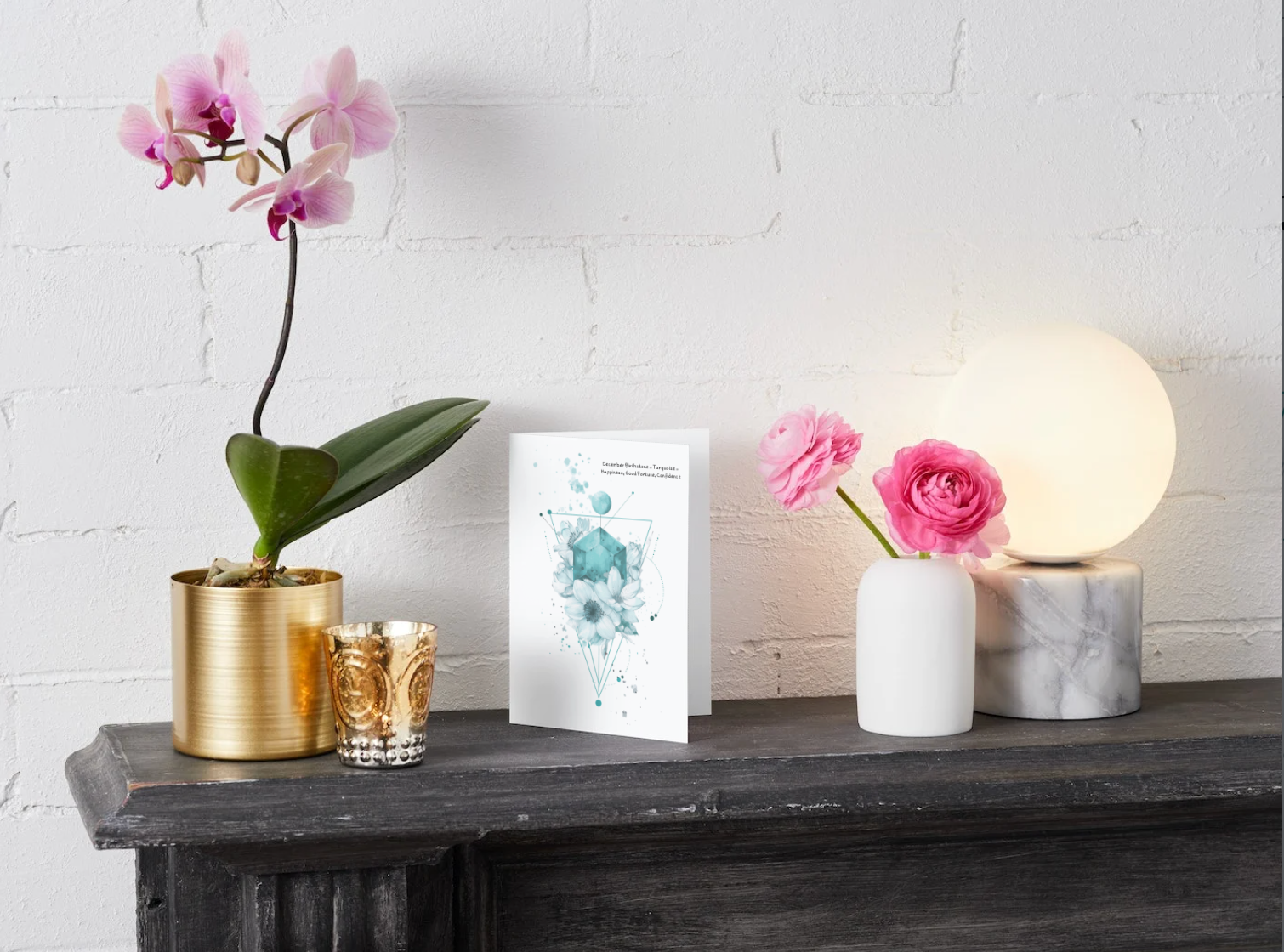 December Turquoise Birthstone Birthday Card