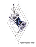 September Sapphire Birthstone Birthday Card