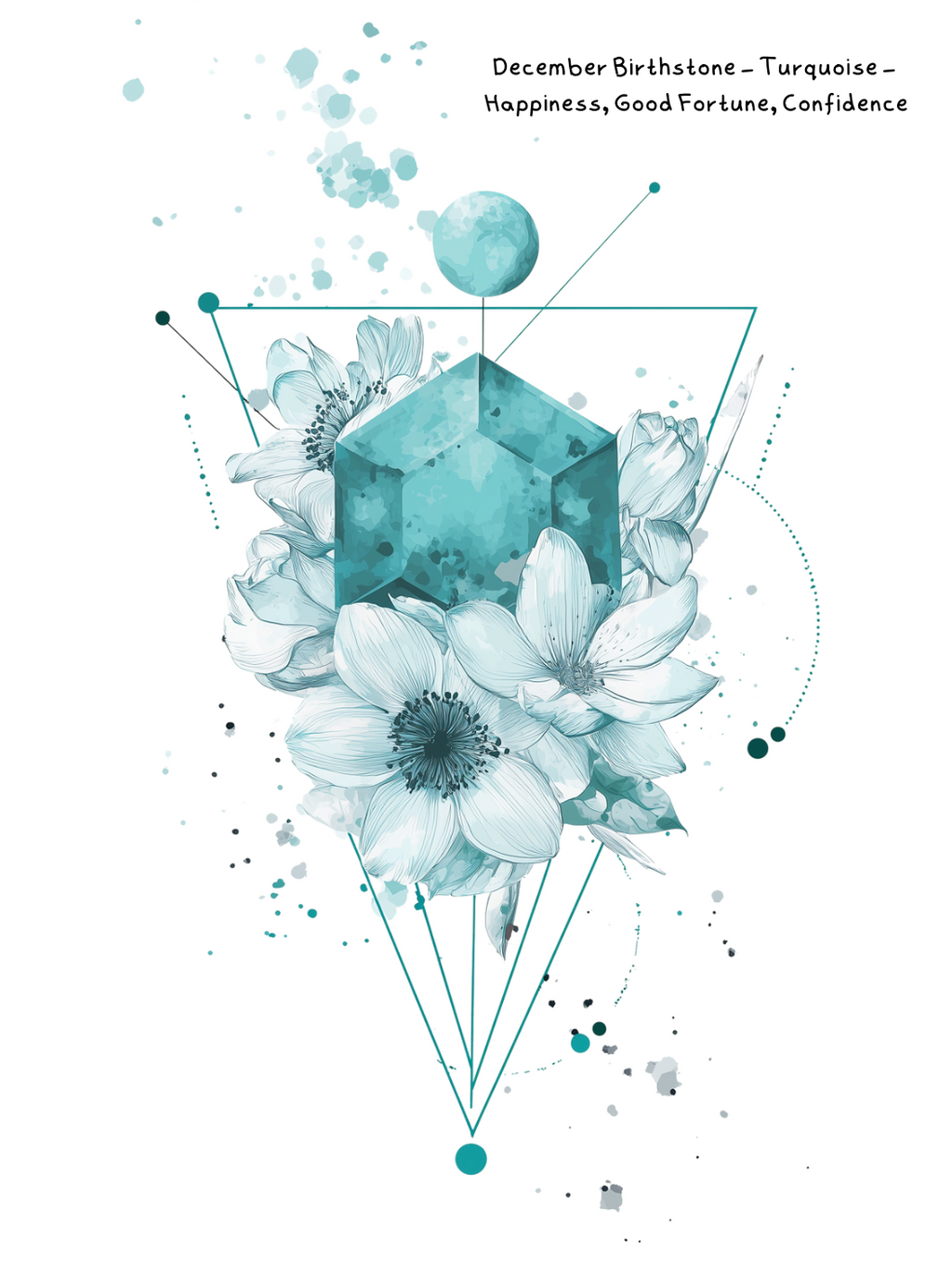 December Turquoise Birthstone Birthday Card