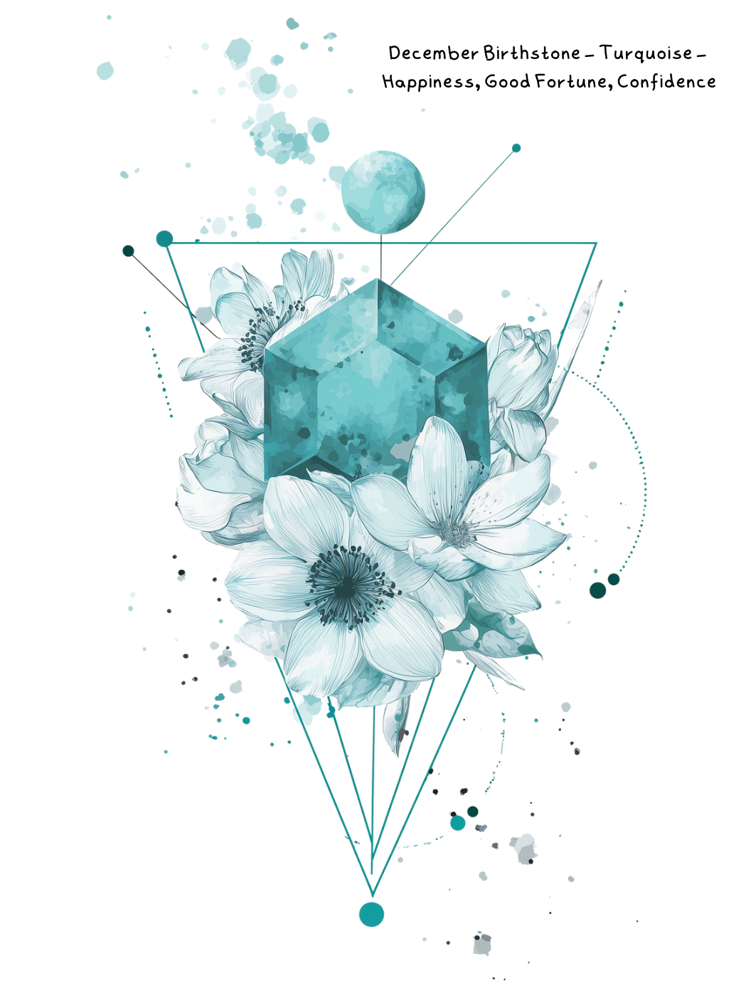 December Turquoise Birthstone Birthday Card