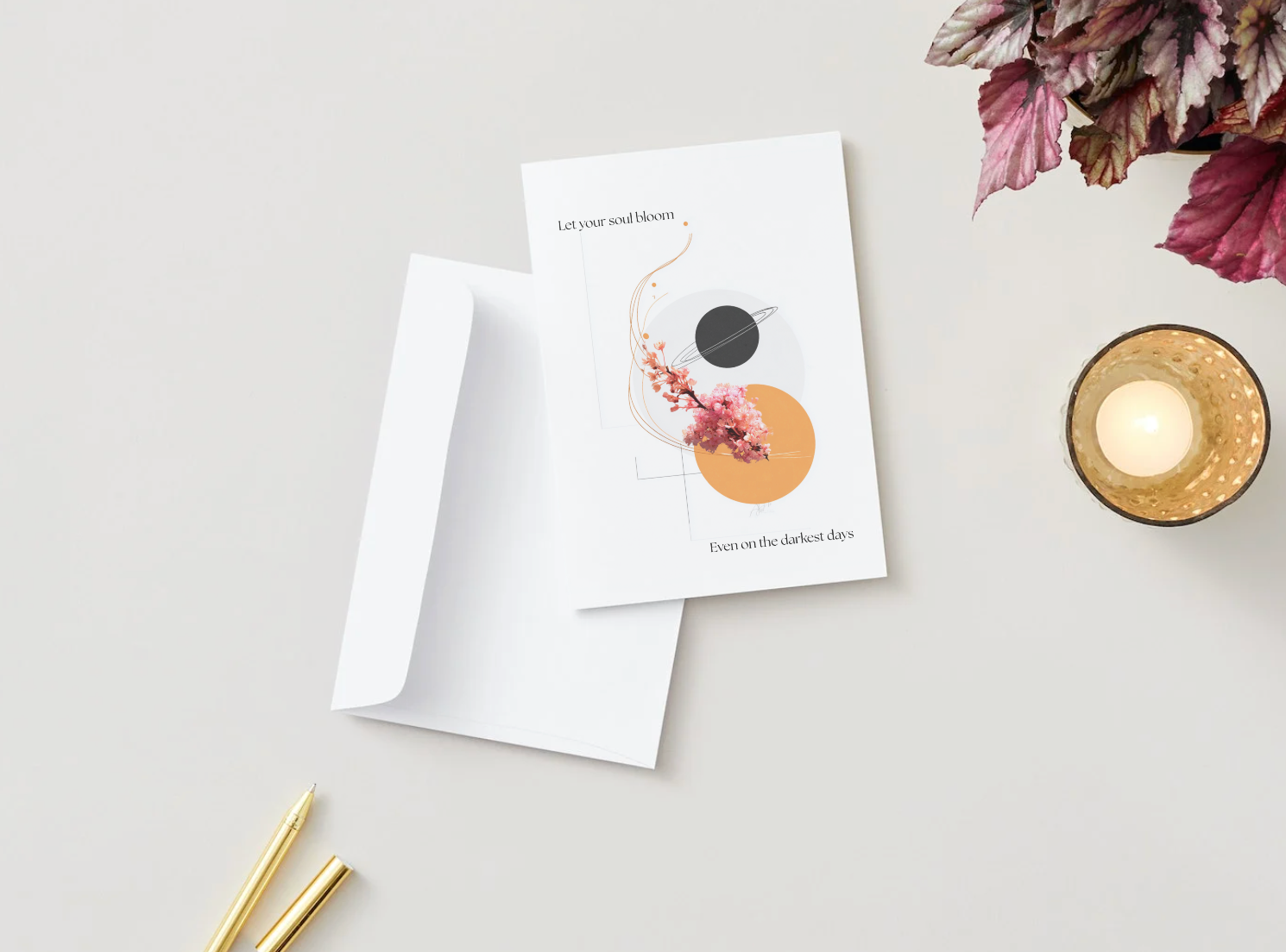Let Your Soul Bloom Greeting Card | Blank Inside for Personal Messages