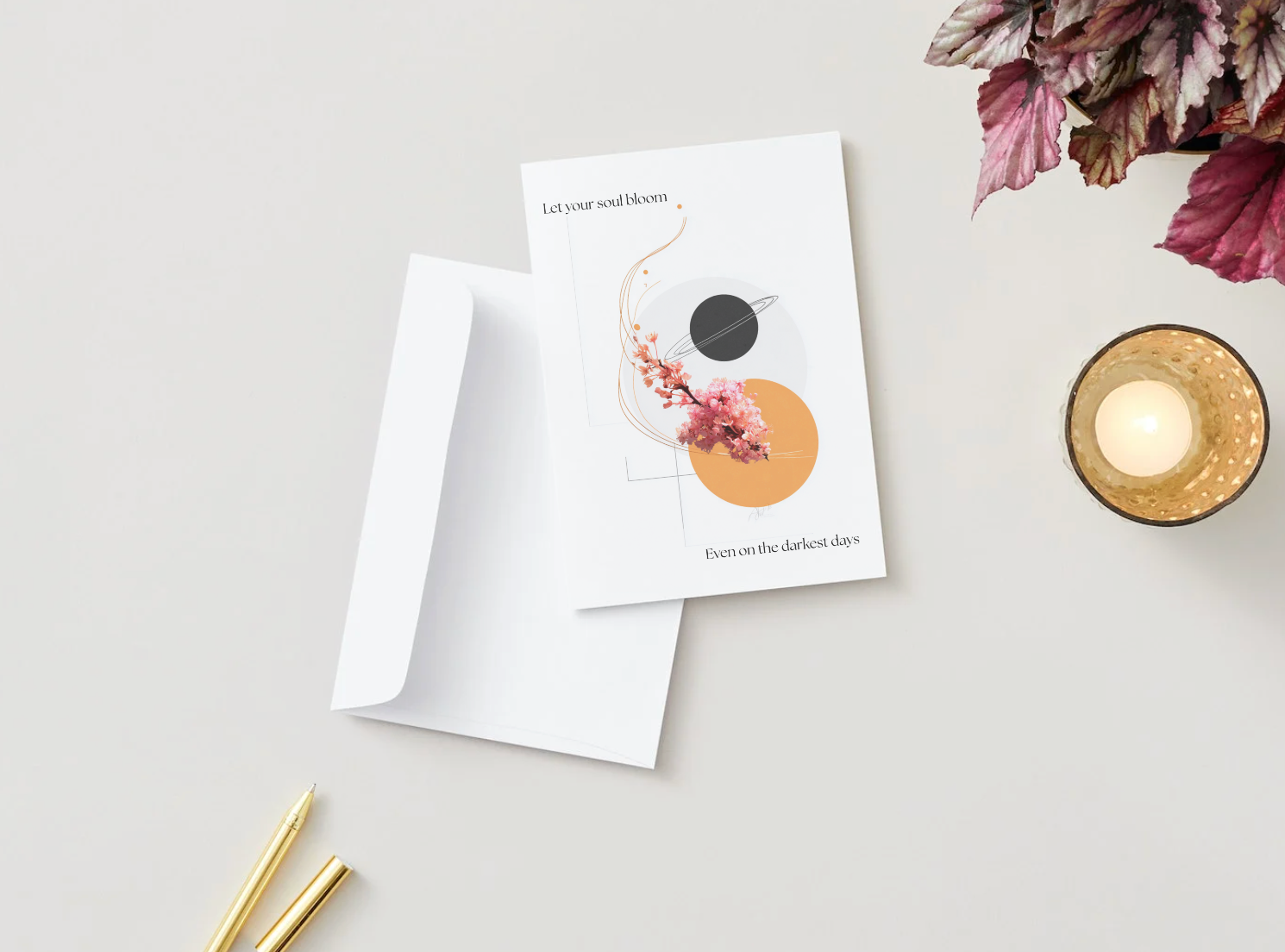 Let Your Soul Bloom Greeting Card | Blank Inside for Personal Messages
