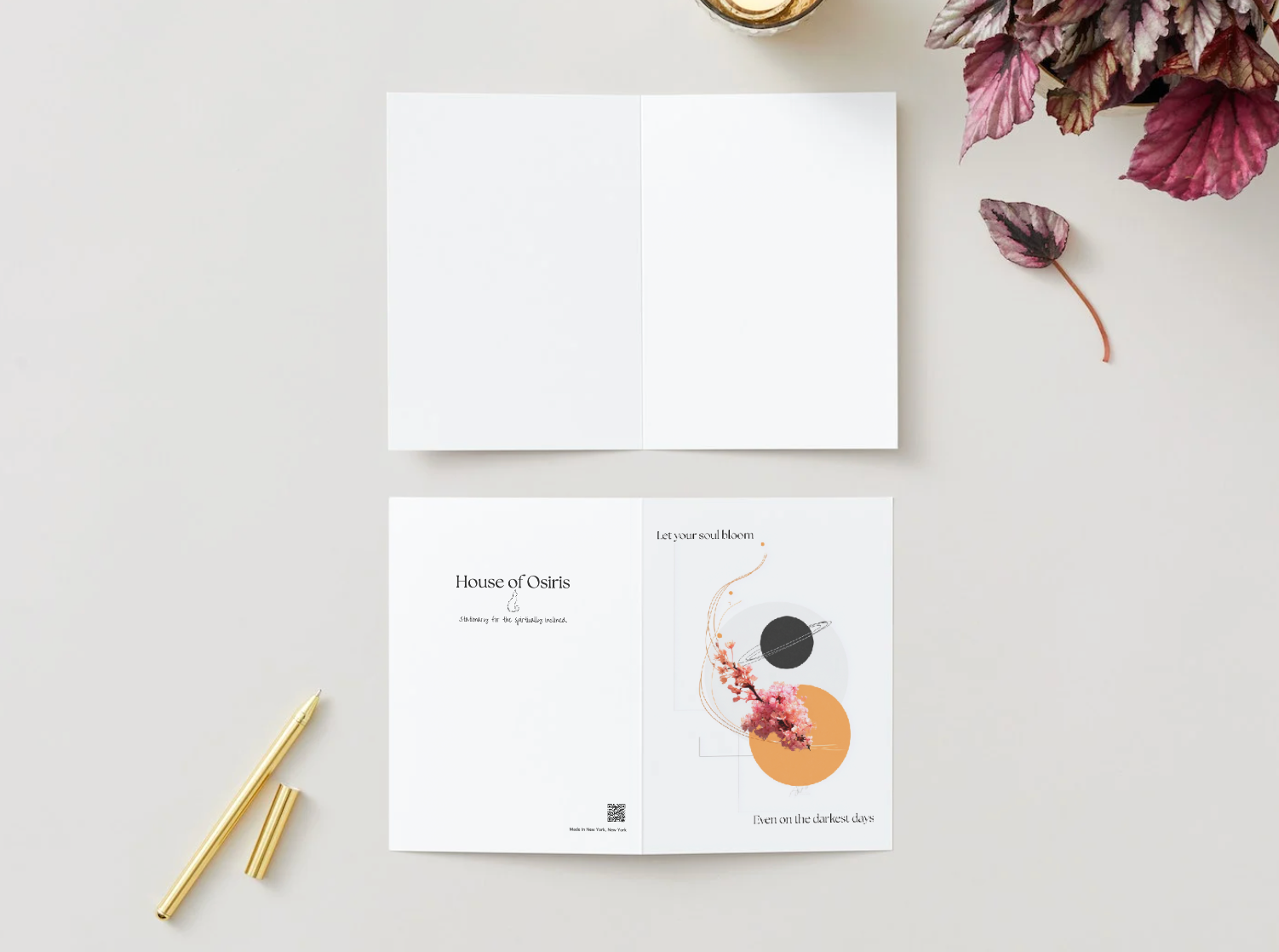 Let Your Soul Bloom Greeting Card | Blank Inside for Personal Messages