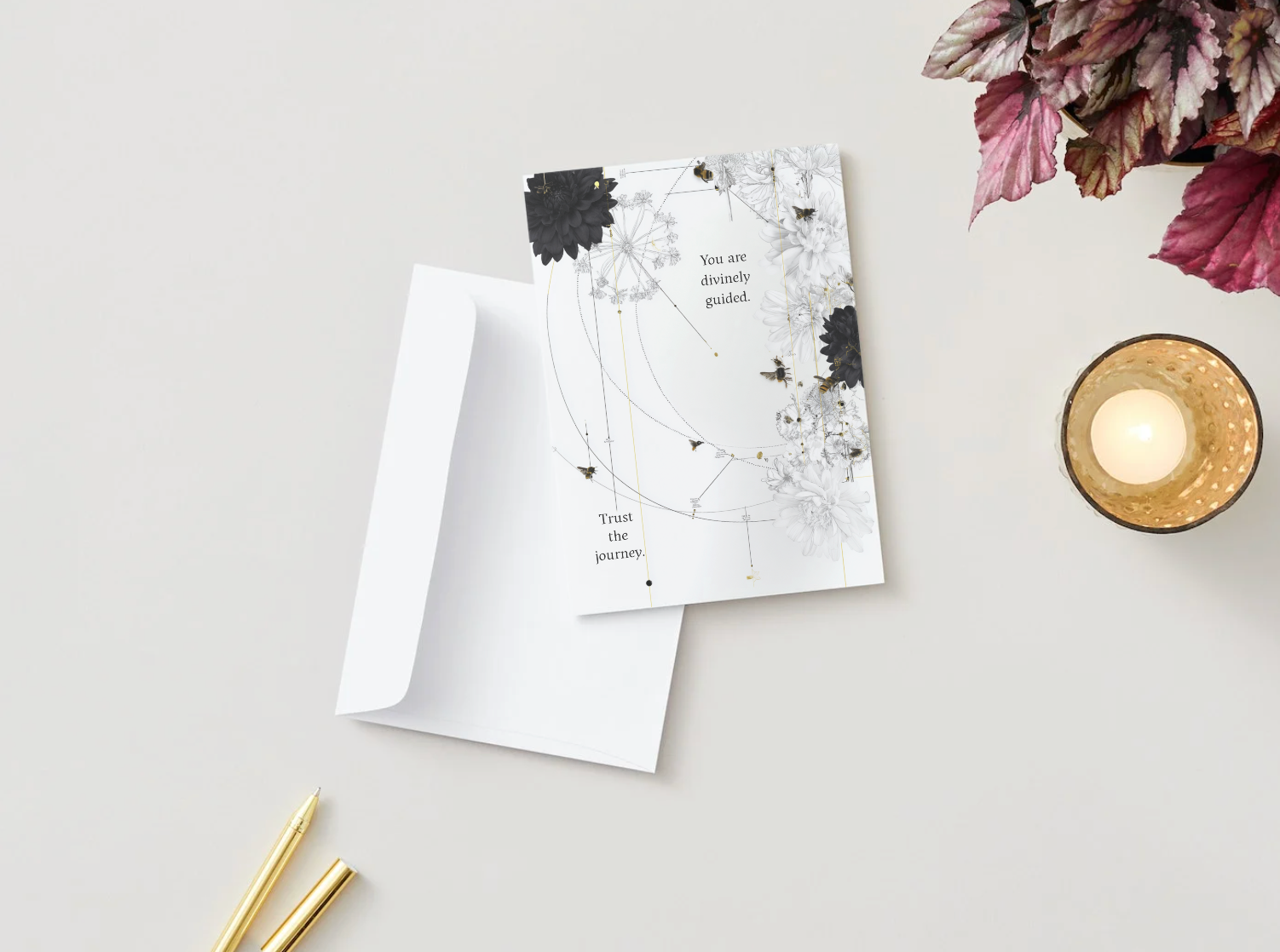 You Are Divinely Guided. Trust the Journey. Spiritual Greeting Card | Blank Inside for Personal Messages