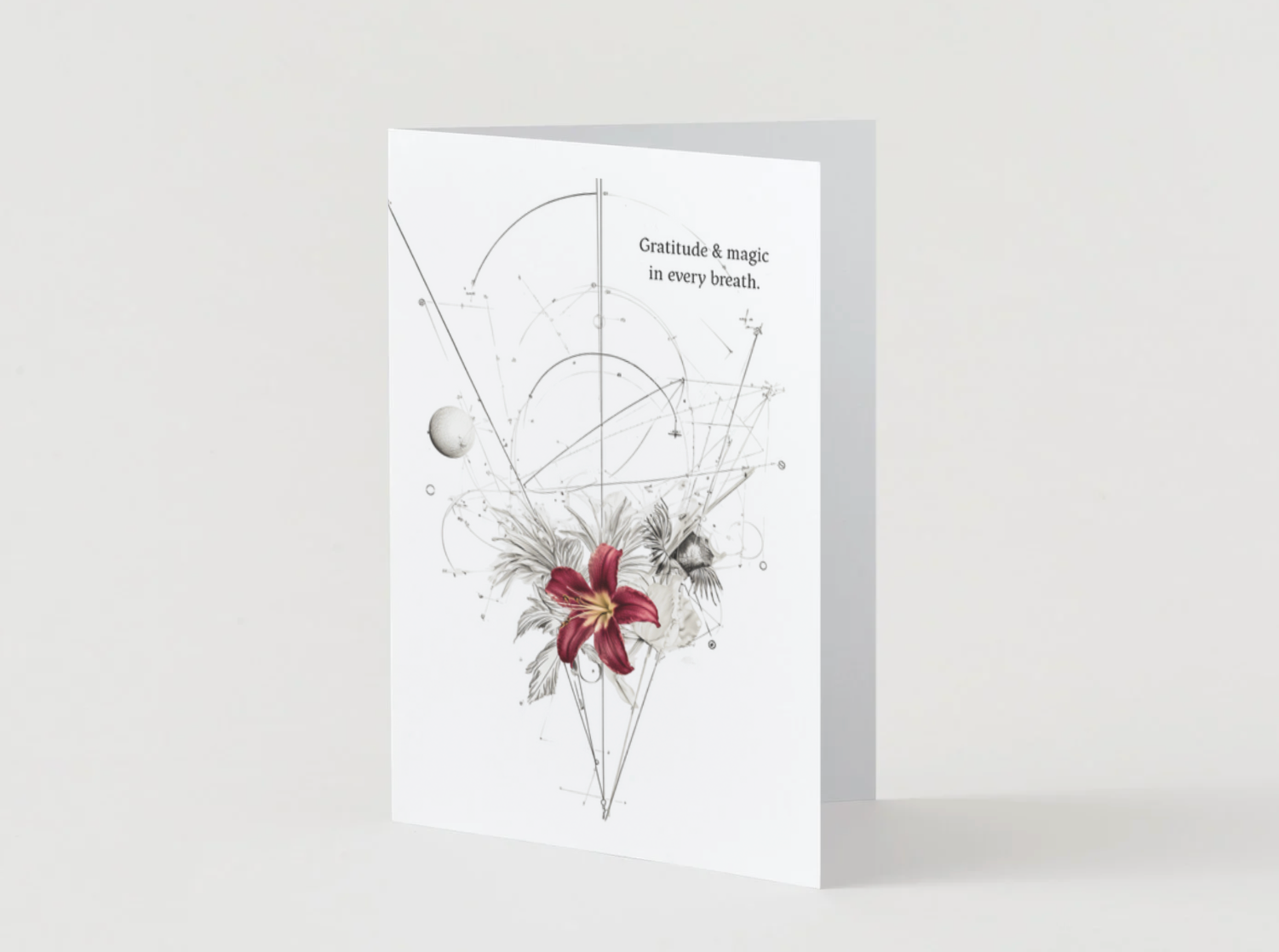 Gratitude & Magic In Every Breath Spiritual Greeting Card | Blank Inside for Personal Messages