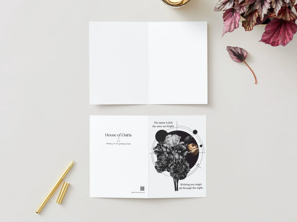 The Moon is Full, The Stars are Bright, Wishing You Magic All Through the Night Astrology Greeting Card | Blank Inside