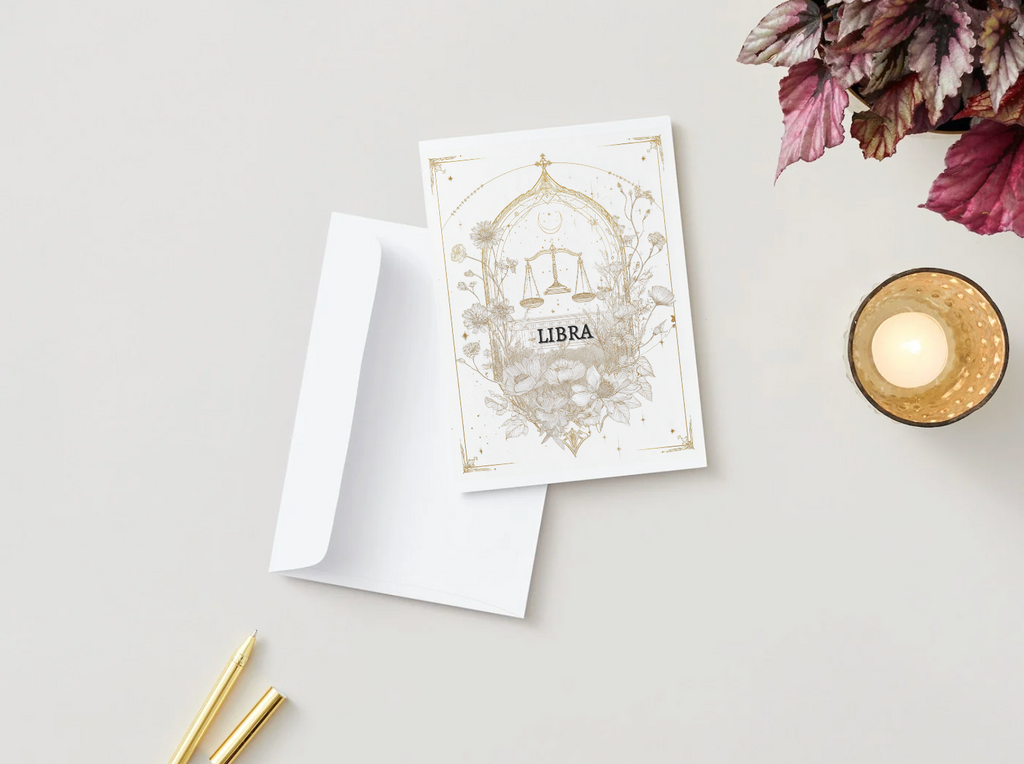 Libra (September 23 – October 22) Zodiac Astrology Birthday Card | Blank Inside  Customized Birthday Wishes
