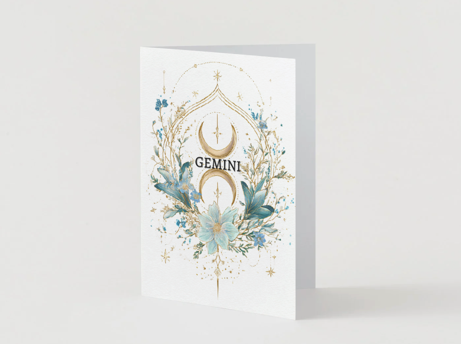 Gemini (May 21 – June 20) Zodiac Astrology Birthday Card | Blank Inside for Customized Birthday Wishes