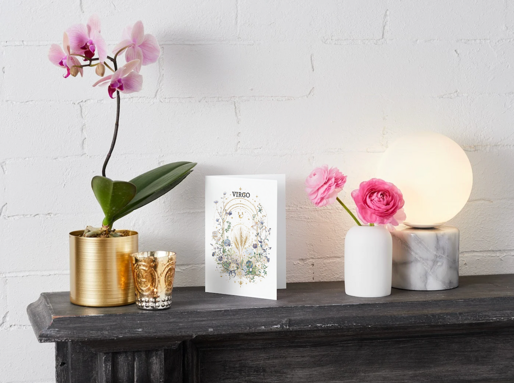 Virgo (August 23 – September 22) Zodiac Astrology Birthday Card | Blank Inside for Customized Birthday Wishes