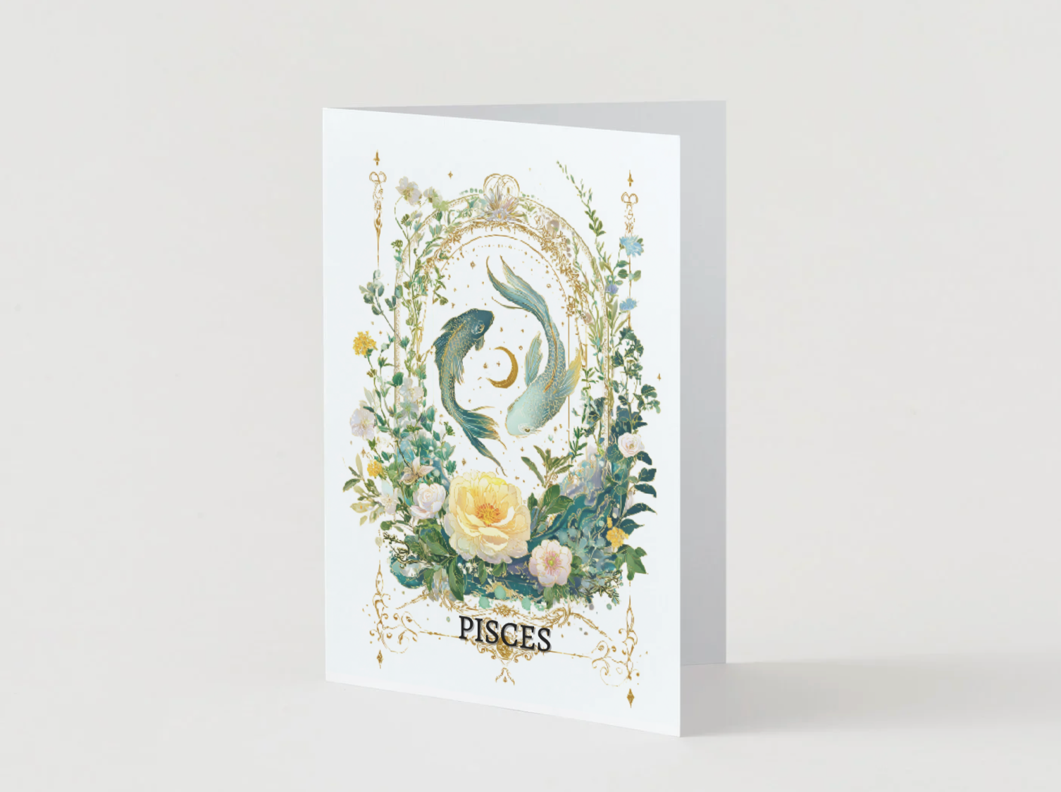 Pisces (February 19 – March 20) Zodiac Astrology Birthday Card | Blank Inside for Customized Birthday Wishes
