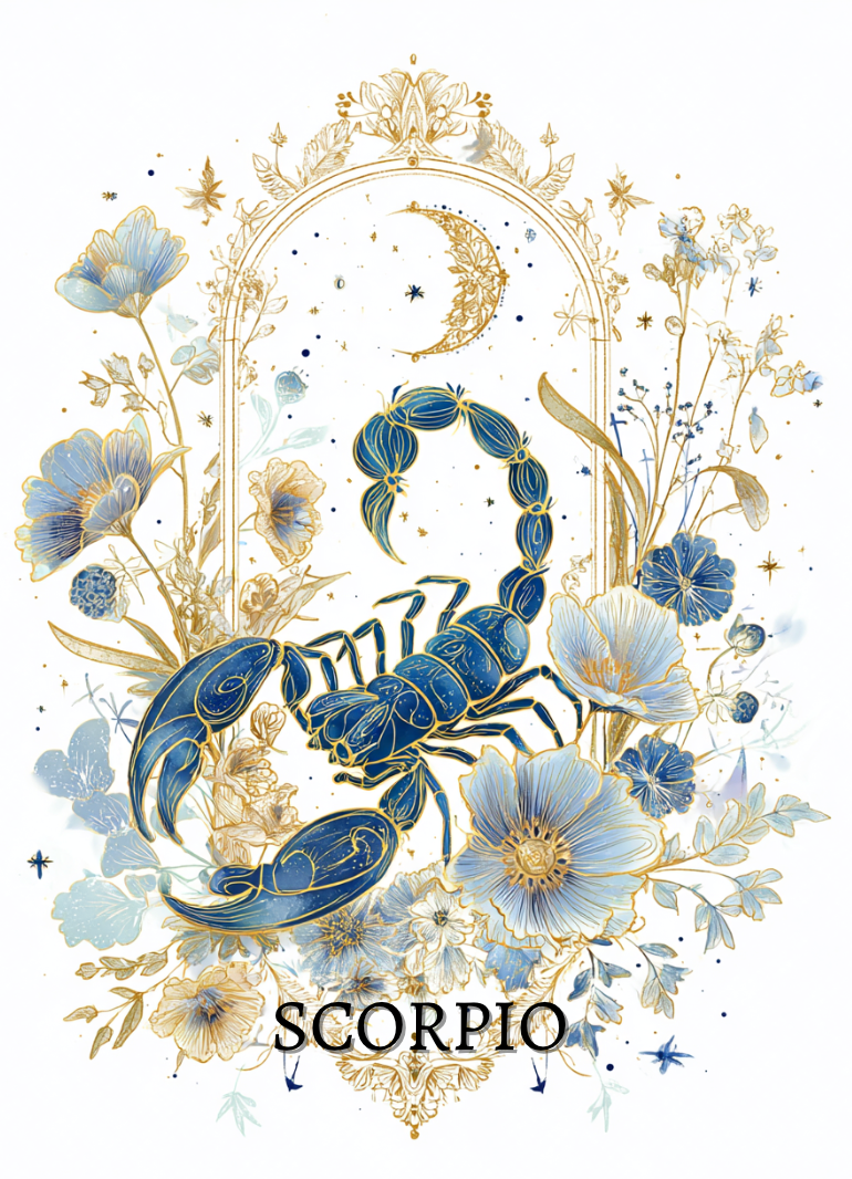 Scorpio (October 23 – November 21) Zodiac Astrology Birthday Card | Blank Inside for Customized Birthday Wishes