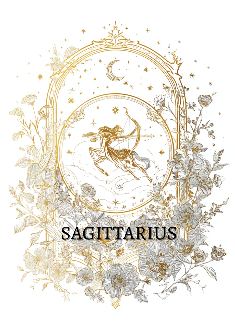 Sagittarius (November 22 – December 21) Zodiac Astrology Birthday Card | Blank Inside for Customized Birthday Wishes