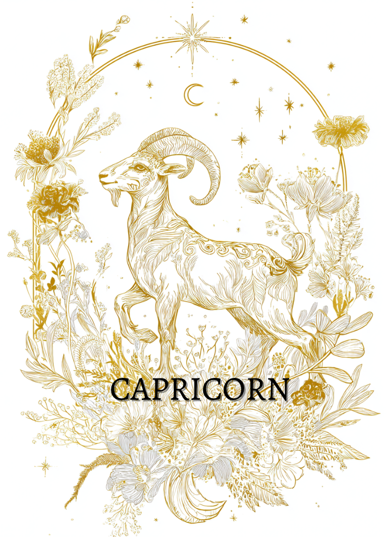 Capricorn (December 22 – January 19) Zodiac Astrology Birthday Card | Blank Inside for Customized Birthday Wishes
