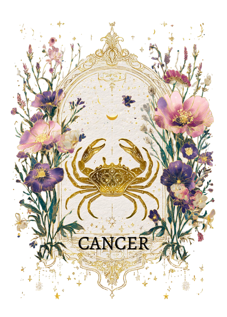 Cancer (June 21 – July 22) Zodiac Astrology Birthday Card | Blank Inside for Customized Birthday Wishes