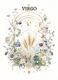 Virgo (August 23 – September 22) Zodiac Astrology Birthday Card | Blank Inside for Customized Birthday Wishes