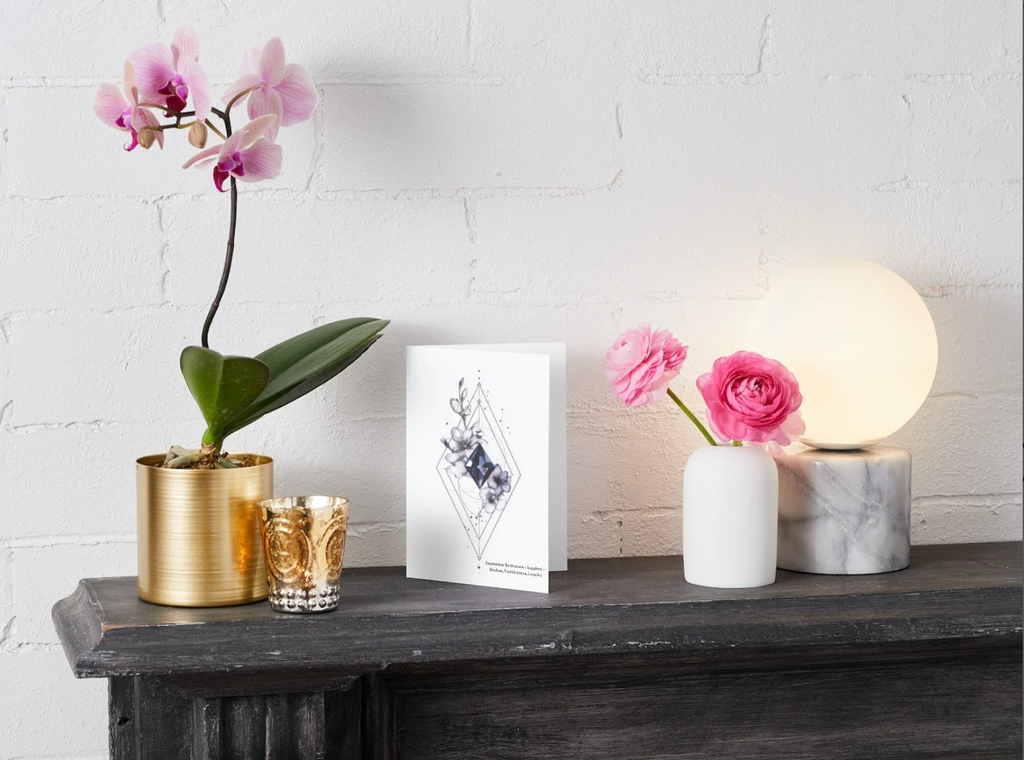 September Sapphire Birthstone Birthday Card