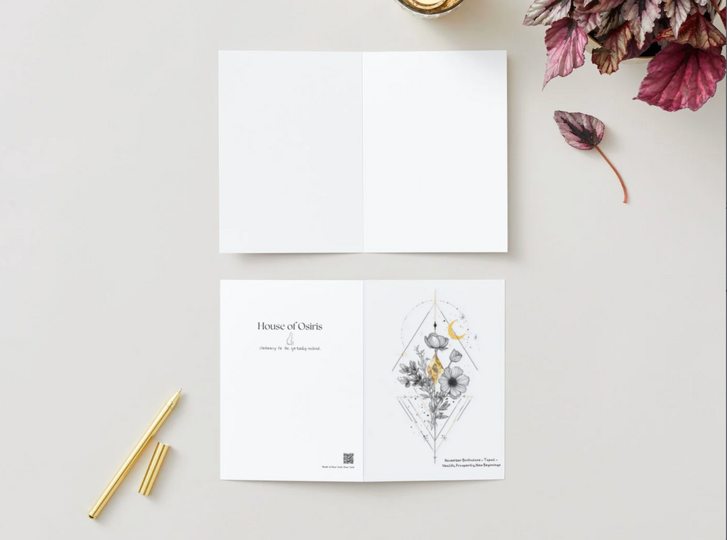November Topaz Birthstone Birthday Card