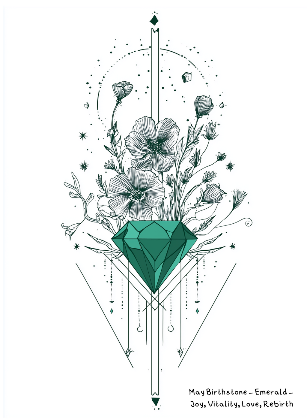 May Emerald Birthstone Birthday Card