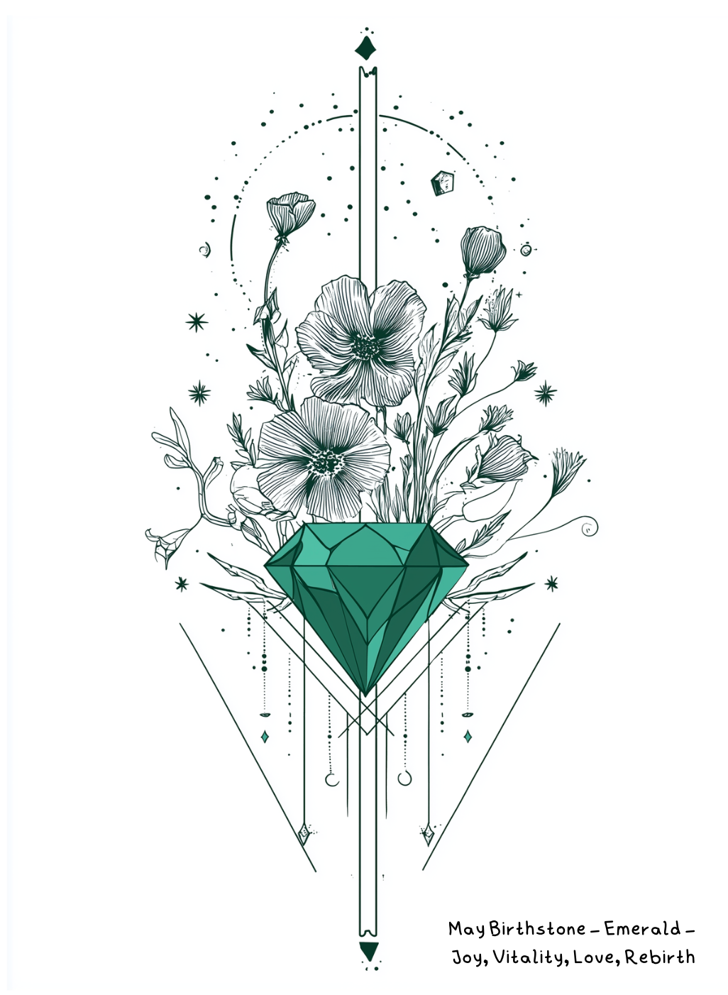 May Emerald Birthstone Birthday Card