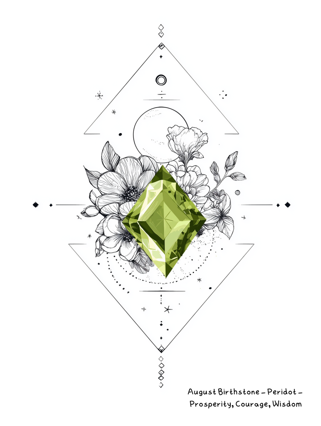 August Peridot Birthstone Birthday Card
