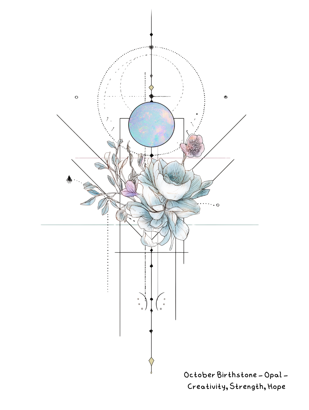 October Opal Birthstone Birthday Card